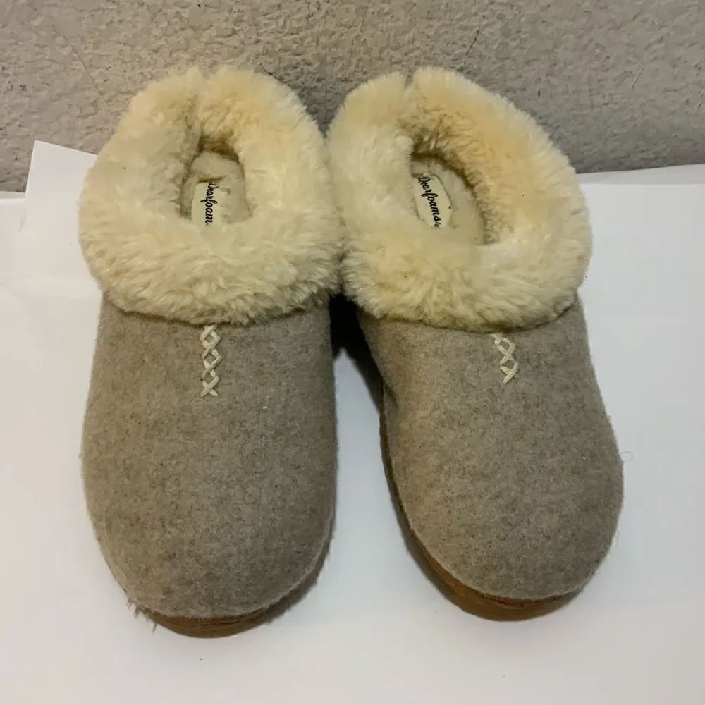 Dearfoams Women's Slippers Memory Foam Oatmeal Heather
